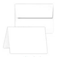 plain white note card